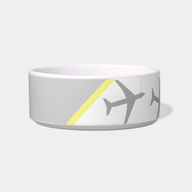 Yellow Grey Planes Airplanes Aviation Fly Bowl (Front)