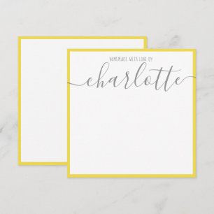 Yellow Grey Script Name Teacher Notes