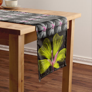 Yellow & Grey Spring Floral Table Runner