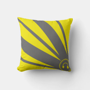 Yellow & Grey Striped Pillow