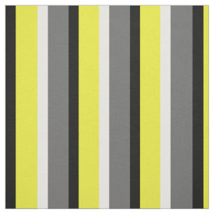 Yellow Grey Stripes Pattern  Fabric