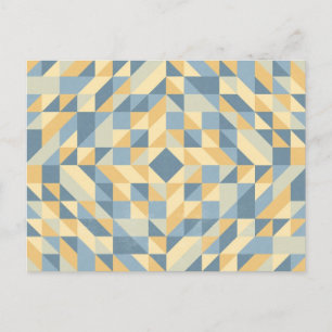 Yellow Grey Triangle Pattern Postcard