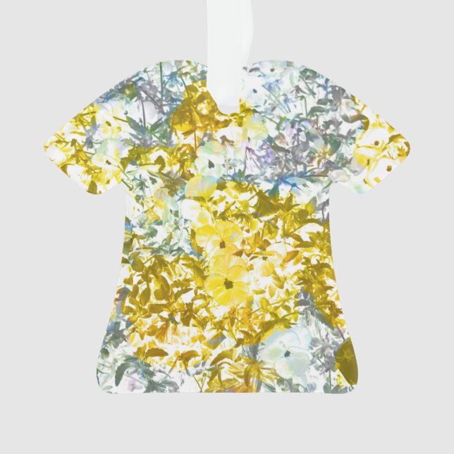 Yellow grey water colour flower pattern design ornament (Front)