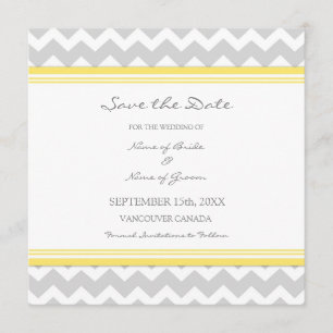 Yellow Grey Wedding Save the Date Card