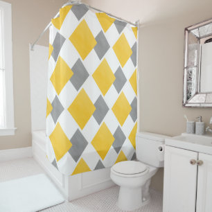 Yellow Grey White Colour Block Pattern