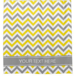 Yellow Grey Wht LG Chevron Dk Grey Name Monogram