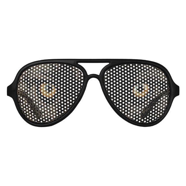 Yellow Grey Wolf Eyes - Wildlife Aviator Sunglasses (Front)