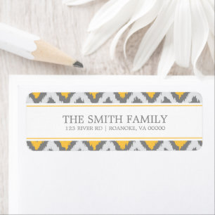 Yellow Grey Zigzag Tribal Pattern