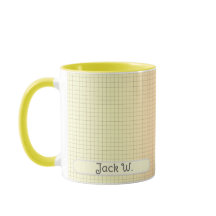 Yellow Grid Pattern Stylish Modern Custom Mug