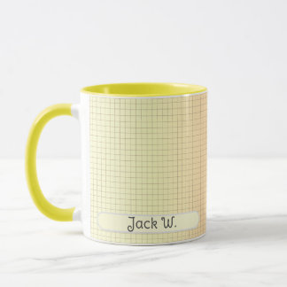Yellow Grid Pattern Stylish Modern Custom Mug