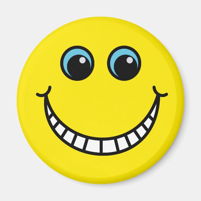 Yellow Grinning Face Magnet (Front)