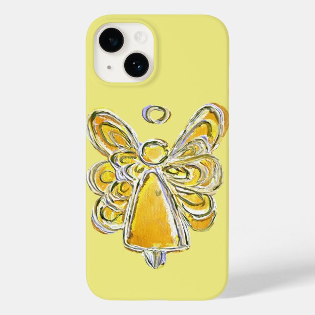 Yellow Guardian Angel Art Custom iPhone Case (Back)