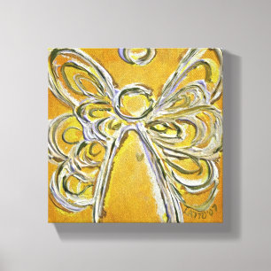 Yellow Guardian Angel Art Wrapped Canvas Painting