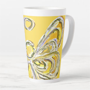 Yellow Guardian Angel Custom Latte Coffee Cup Mugs