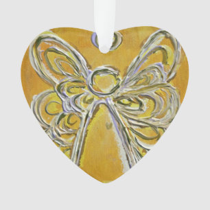 Yellow Guardian Angel Gift Holiday Ornament