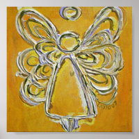 Yellow Guardian Angel Poster Art Prints