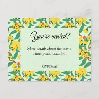 Yellow Gum Tree Flowers Announcement Postcard