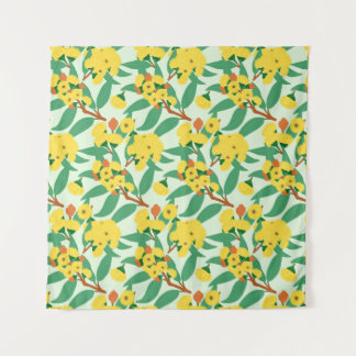 Yellow Gum Tree Flowers Tapestry