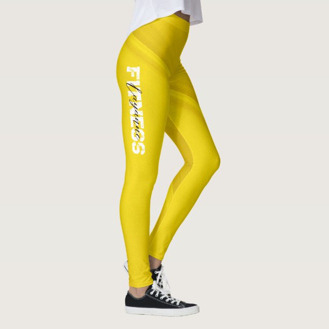 Yellow Gym Yoga Workout Leggings (Right)