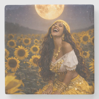 yellow gypsy stone coaster