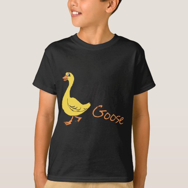 Yellow Hand Drawn Silly Goose Baby Goose Cartoon T-Shirt (Front)