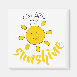 Yellow Hand Drawn Sun Hello Sunshine Image Sun Art Magnet