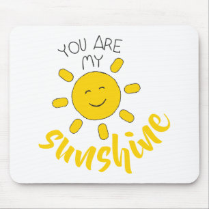 Yellow Hand Drawn Sun Hello Sunshine Image Sun Art Mouse Pad