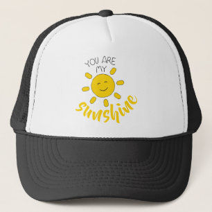 Yellow Hand Drawn Sun Hello Sunshine Image Sun Art Trucker Hat