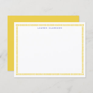 Yellow Hand Painted Striped Frame Note Card