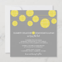 Yellow Hanging Paper Lanterns Wedding Invitation