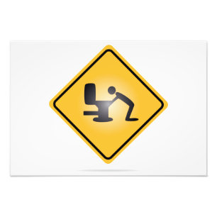 Yellow hangover warning sign
