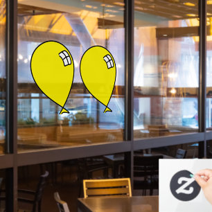 Yellow Happy Balloons Twins Window Cling