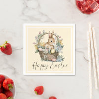 Yellow Happy Easter Bunny