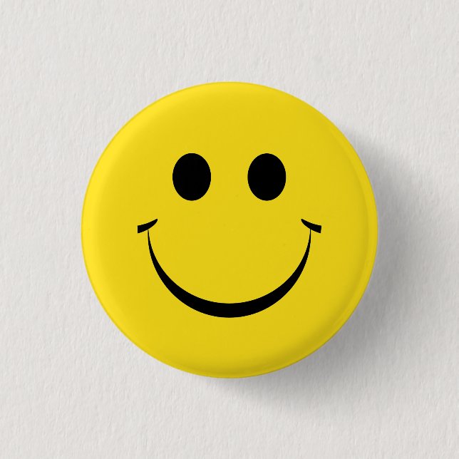 Yellow Happy Face Birthday Cute  1 Inch Round Button (Front)