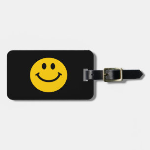 Yellow Happy Face Luggage Tag