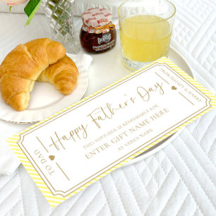 Yellow Happy Father's Day Gift Voucher Card