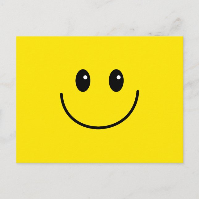 Yellow Happy Smiling Face Postcard (Front)