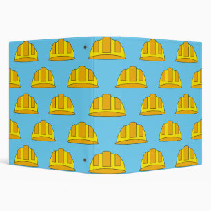 Yellow Hard Hat Cartoon Binder