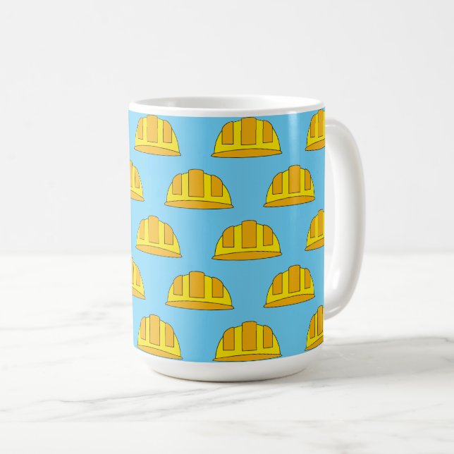 Yellow Hard Hat Cartoon Coffee Mug (Front Right)