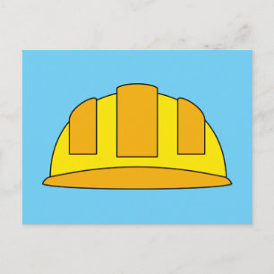 Yellow Hard Hat Cartoon Holiday Postcard