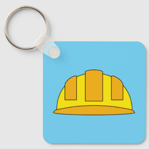 Yellow Hard Hat Cartoon Keychain