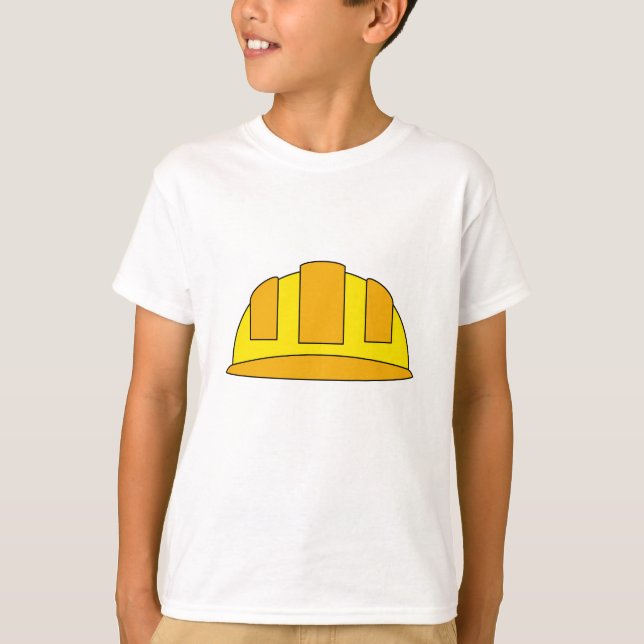 Yellow Hard Hat Cartoon T-Shirt (Front)