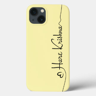 Yellow Hare Krishna typography - spiritual gift iPhone 13 Case