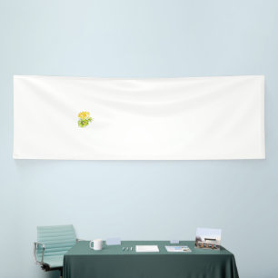 Yellow Hawaiian hibiscus clip art with stylized pe Banner