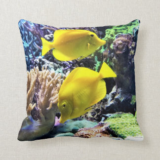 Yellow Hawaiian Tang Fish Throw Pillow