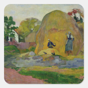 Yellow Haystacks, or Golden Harvest, 1889 Square Sticker