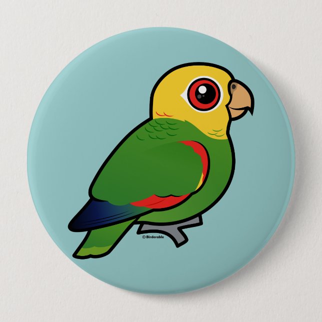 Yellow-headed Amazon 4 Inch Round Button (Front)