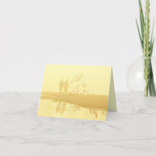 Yellow Heart Beach Wedding Thank You Card