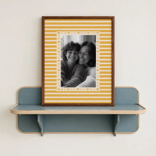 Yellow Heart Border Poster - Custom Gift