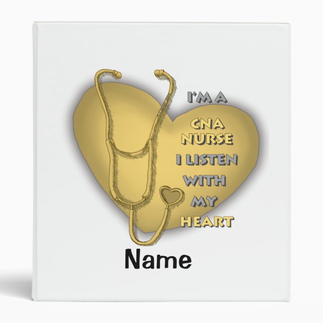 Yellow Heart CNA Nurse Binder (Front)